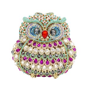 Women Owl Shaped Shoulder Bag Unique Rhinestones handbag Novelty Evening bag for Formal Dinner Music Festive - Product Image 1
