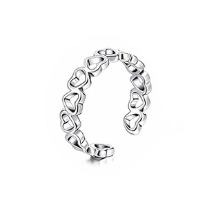 Waterproof Stainless Steel 18K <b>Gold</b> Plated Zircon Durable Heart Adjustable Open <b>Toe</b> <b>Rings</b> Stackable Summer Beach Foot Midi - Product Image 3