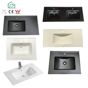 Matt Kleur Dunne Rand Keramische Lavabo Luxe Kast Wastafels Wastafel