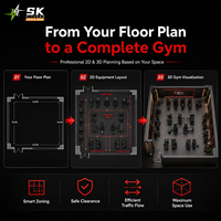 Equipo de Gimnasio SK con Sistema de Pesas, Juego Completo con Máquina de Prensa de Piernas para Gimnasios Comerciales, Clubes y Hoteles