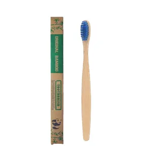 Escova de dentes de bambu biodegradável de alta qualidade para crianças adultas com cerdas Nano macias pretas com estojo de logotipo personalizado OEM ODM