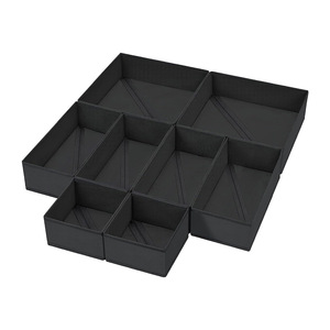 Clothing Organizer Foldable Storage Box Set For <b>Drawer</b> Underwear Solid Color Rectangle Non Woven Fabric - Product Image 4
