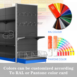 מדפי גונדולה דו-צדדיים כבדים במיוחד לסופרמרקט עם גב פגבורד - Product Image 5