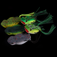 CHEERY Leurre souple de pêche Popper Top Water Hollow Soft Frog Bait, imitation grenouille, leurre nageur artificiel pour poisson-tête-de-serpent