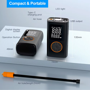 เครื่องอัดอากาศ12V ไร้สายชาร์จได้ปั๊มลมแบบพกพาปั๊มลมสำหรับรถยนต์รถจักรยาน<span class=keywords><strong>ลูก</strong></span>บอลดิจิตอล - Product Image 2