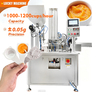 Machine de remplissage et de scellage entièrement automatique <span class=keywords><strong>pour</strong></span> liquides visqueux, friandises <span class=keywords><strong>pour</strong></span> animaux, purée de pommes, yaourt, sauce BBQ, beurre - Product Image 1