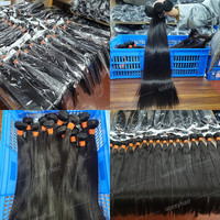 Cabello Humano Virgen Sin Procesar 100% Liso con Cutícula Alineada, Extensiones de Cabello Humano Vietnamita Crudo, Extensiones Rizadas Birmanas y Extensiones Lacias Kinky