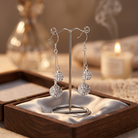 Anting Perak Sterling EZ44 925 Anting Gantung Berkilau Perhiasan Perak