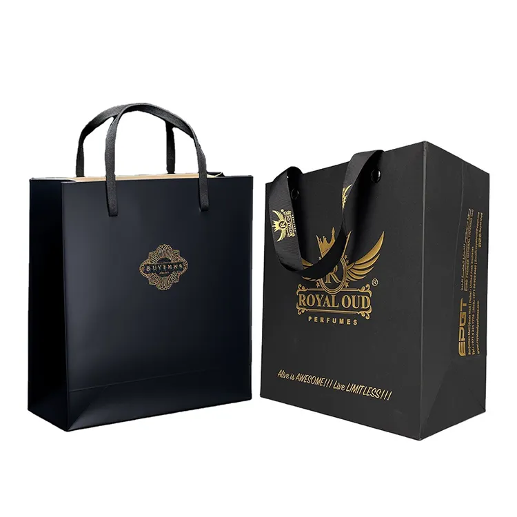 Lipack Vente en gros Logo imprimé personnalisé Sac en papier de luxe blanc Boutique de détail Shopping Sacs en papier cadeaux avec votre propre logo