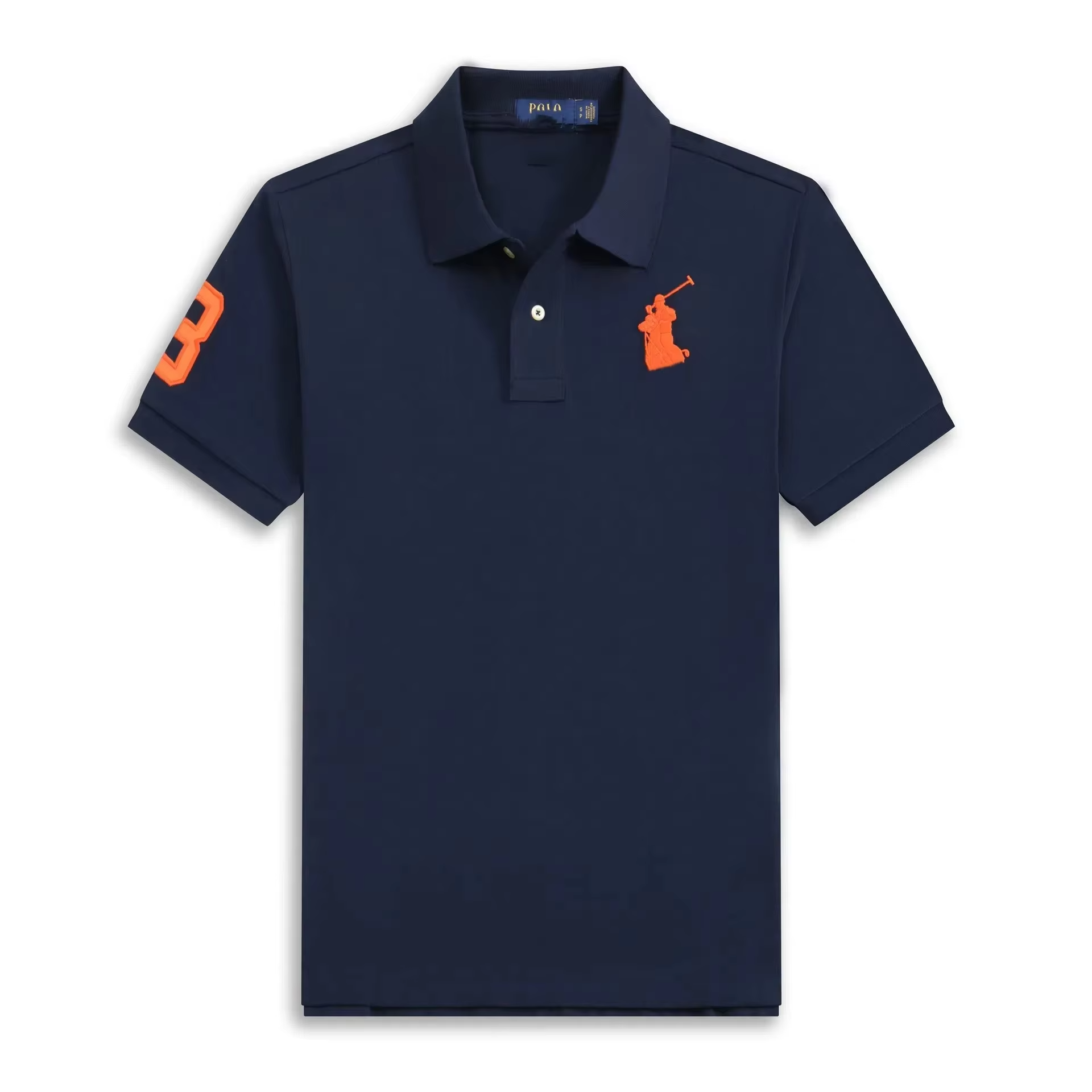 Etichetta arancione blu reale