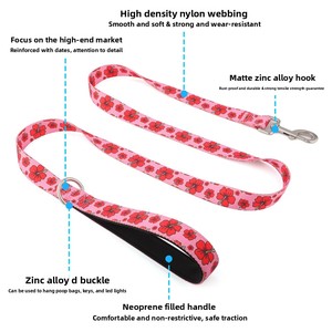 Heat-transfer Print Nylon Dog Leash P-style Collar; Suitable for Small/medium/large Breeds; Prevents Large Dogs <strong>Getting</strong> <strong>Lost</strong> - Product Image 4