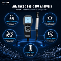 Analyseur de l'oxygène dissous par fluorescence portable HANZ avec compensation de la salinité, indice de protection IP68, boîtier de capteur 316L pour testeur RAS