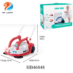 Andador de aprendizaje para bebés, andador de velocidad ajustable antideslizante, juguetes de barrido y limpieza, música ligera, 2 en 1 - Product Image 6