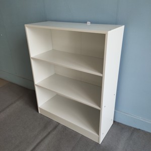 Living Room Furniture BOOKSHELF 3 Tier <strong>Low</strong> <strong>Bookcase</strong>, White Wooden Shelving Display Storage Unit Office - Product Image 2
