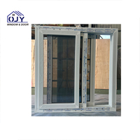 Ventana de PVC con Vidrio Espejo Tintado Gris de Diseño Moderno, Puertas y Ventanas Corredizas de Estilo Americano con Patrón de Apertura Horizontal