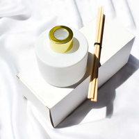 Bouteille diffuseur de parfum en verre ambré blanc/noir rond de luxe de 120 ml avec boîte pour diffuseur d'huiles essentielles – Vente en gros
