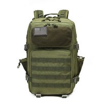 Sac à dos tactique unisexe 45L en polyester Oxford à double bandoulière pour l'extérieur, l'alpinisme, le cyclisme et le camping