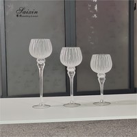Ensemble de centre de table de mariage ZT-042, 3 pièces, bougeoir et lanterne en cristal transparent, vase floral élégant, fournitures de décoration