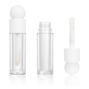Tubos de Brillo Labial al por Mayor, Tubo Transparente Mate con Varilla Aplicadora Blanca, Capacidad de 5 ml - Product Image 1
