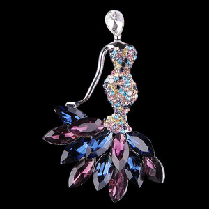 Broches de sirena con diamantes de imitación para mujer, broche de cristal para fiesta de boda, regalo, pano de decoración de fiesta, sereia - Product Image 3