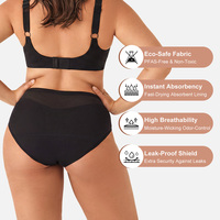 Culottes menstruelles respirantes et réutilisables pour femmes, avec ceinture en maille, 4 couches absorbantes, anti-fuites, vente en gros OEM personnalisée