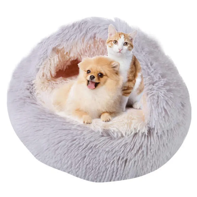 Cama para mascotas lavable a máquina de felpa suave y cálida de piel sintética para dormir cachorro de gato de interior