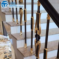 Nouvelles rampes d'escalier pour maison individuelle, style luxe léger, petites colonnes, villa duplex, décoratives, montées au sol, style européen