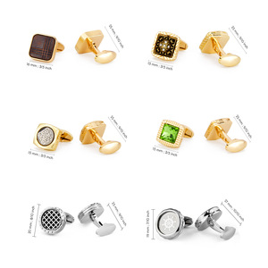 Di lusso di lusso francese gemelli in acciaio inox per gli <span class=keywords><strong>uomini</strong></span> vendita calda gemma zircone fibbie accessori moda - Product Image 4