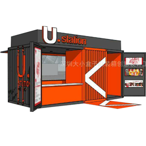 Negozio <span class=keywords><strong>Mobile</strong></span> Prefabbricato in Container d'Acciaio 20HC 20ft con Balcone Aperto, Design Moderno - Product Image 4