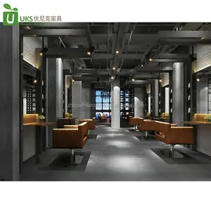 2022新设计理发店站美容院室内设计理发店家具现代美发店站创意