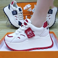 Chaussures de marche décontractées pour femmes à plateforme colorée, semelle épaisse compensée, avec décorations mignonnes en forme de dessin animé, baskets rehaussées