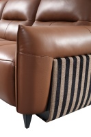 Luxuriöses 4-Sitzer-Sofa aus Vollnarbenleder mit elektrischer Liegefunktion, breiten Armlehnen und Metallbeinen – Ideal für Villen, Hotels und Großprojekte – Großhandel für Innenmöbel