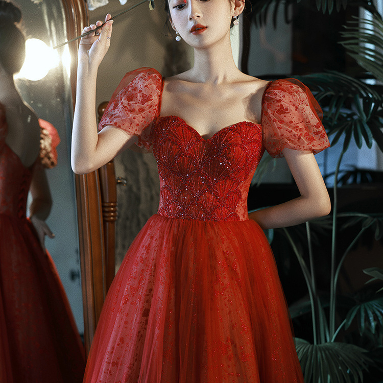 Ball Gown Beautiful Red Rose Dress Red Rose Wedding Dresses