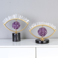 Bijoux en cristal pour les yeux, décoration créative pour le bureau et la maison, améthyste, décoration de richesse et attrape-soleil pour la décoration de bureau