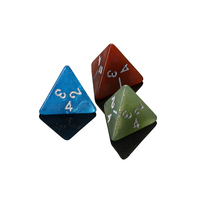 Dés tétraédriques D4 à coins arrondis en résine acrylique, lot de 7 pièces, multicolores, opaques, écologiques, durables pour les jeux de rôle, les jeux de société et la mathématique