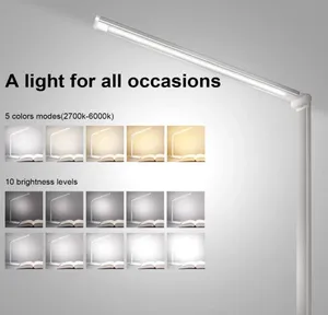 โคมไฟตั้งโต๊ะ LED พับได้สไตล์โมเดิร์น พร้อมที่ชาร์จไร้สายและระบบควบคุมแบบสัมผัส สีดำอะลูมิเนียม สำหรับห้องอ่านหนังสือ-ใช้พลังงานไฟฟ้ากระแสตรง - Product Image 4
