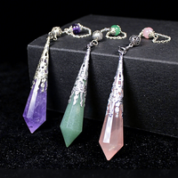 Pendentif Collier en Cristal Naturel Poli à 12 Facettes, Prisme Polyédrique Géométrique pour la Pratique Spirituelle et la Pleine Lune