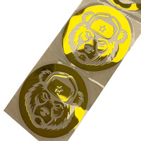 Étiquette métallique en feuille d'argent haute précision pour boîtier d'enceinte portable, impression d'autocollants en feuille d'or