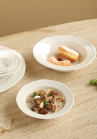 Bol en céramique et porcelaine de couleur unie, style français, avec dentelle, design mignon, durable, petit, pour soupe, salade, fruits, yaourt, céréales, dessert, gâteau