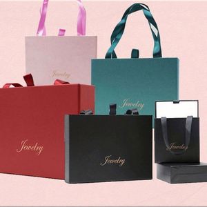 Hot Sell New Solid Color Baby Carriage Jewelry Hand Paper <b>Box</b> Simple Necklace Ring Jewelry Set <b>Packing</b> <b>Box</b> Valentine's Day <b>Box</b> - Product Image 3