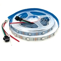 Bande LED 5V WS2812B 30/60/74/96 LED/m, lumière RGB, adressable, IP20, certifiée RoHS, UKCA, CE, bande LED à pixels