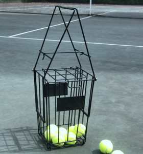 Tolva de carro de pelotas de tenis de acero portátil Equipo de almacenamiento y gestión de entrenamiento eficiente - Product Image 3