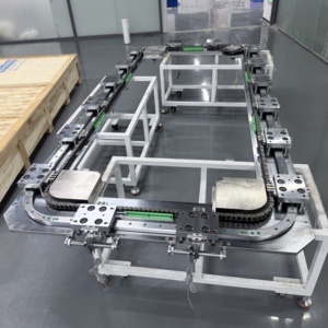 Système <span class=keywords><strong>de</strong></span> monorail à rail courbé Zhenji V50mm, guidage 80kg, convoyeur circulaire pour ligne d'assemblage <span class=keywords><strong>de</strong></span> modules ECU - Product Image 1