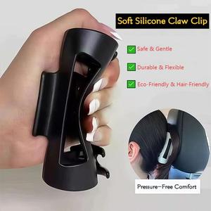 Venta al por mayor 2025 de moda de silicona grande pinza de pelo para mujeres suave no pellizco cabeza con protector de cuero cabelludo para fiesta accesorios para el cabello - Product Image 4