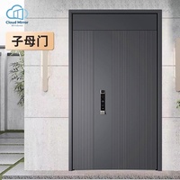 Porte d'entrée blindée à simple battant ventilée à persiennes intégrales, avec poignée simple, pour maison individuelle