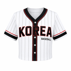 Jersey de Béisbol Coreano para Fanáticas, Estilo Moderno, Personalizado con Nombre y Número, Jersey Corto para Mujer - Product Image 2