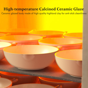 Poêle à frire profonde en aluminium moulé sous pression avec revêtement céramique sain Donnor, <span class=keywords><strong>casserole</strong></span> peu profonde, cuiseur vapeur en acier inoxydable 304, poignée en bakélite - Product Image 5