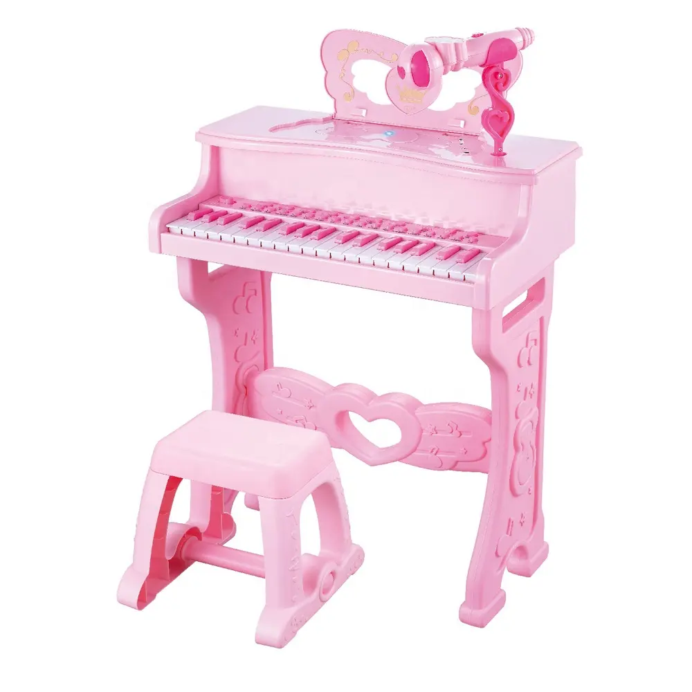 <span class=keywords><strong>Piano</strong></span> de brinquedo para crianças, instrumento musical multifuncional com 37 teclas, teclado de canto para meninas e crianças, com microfone