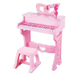 Piano de brinquedo para crianças, instrumento musical multifuncional com 37 teclas, teclado de canto para meninas e crianças, com microfone