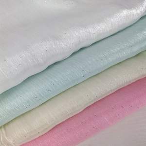 花柄プリント厚手トルコ産クリスタルホワイトポリエステルオーガンザウェディングドレスシルクブロケード刺繍生地 - Product Image 5